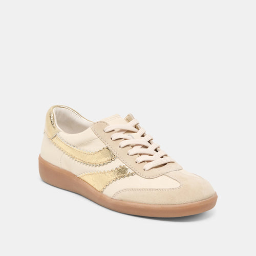 Gold Retro Low-Top Sneaker